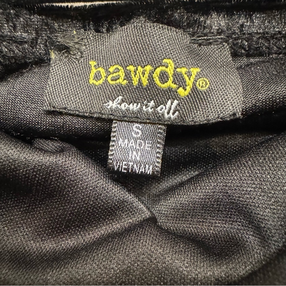 Bawdy Elegant Black Crushed Velvet Dress V Neck Whimsigoth Goth Witch S - Picture 4 of 4